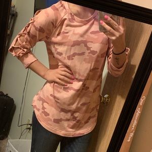 Pink camo half sleeve shirt